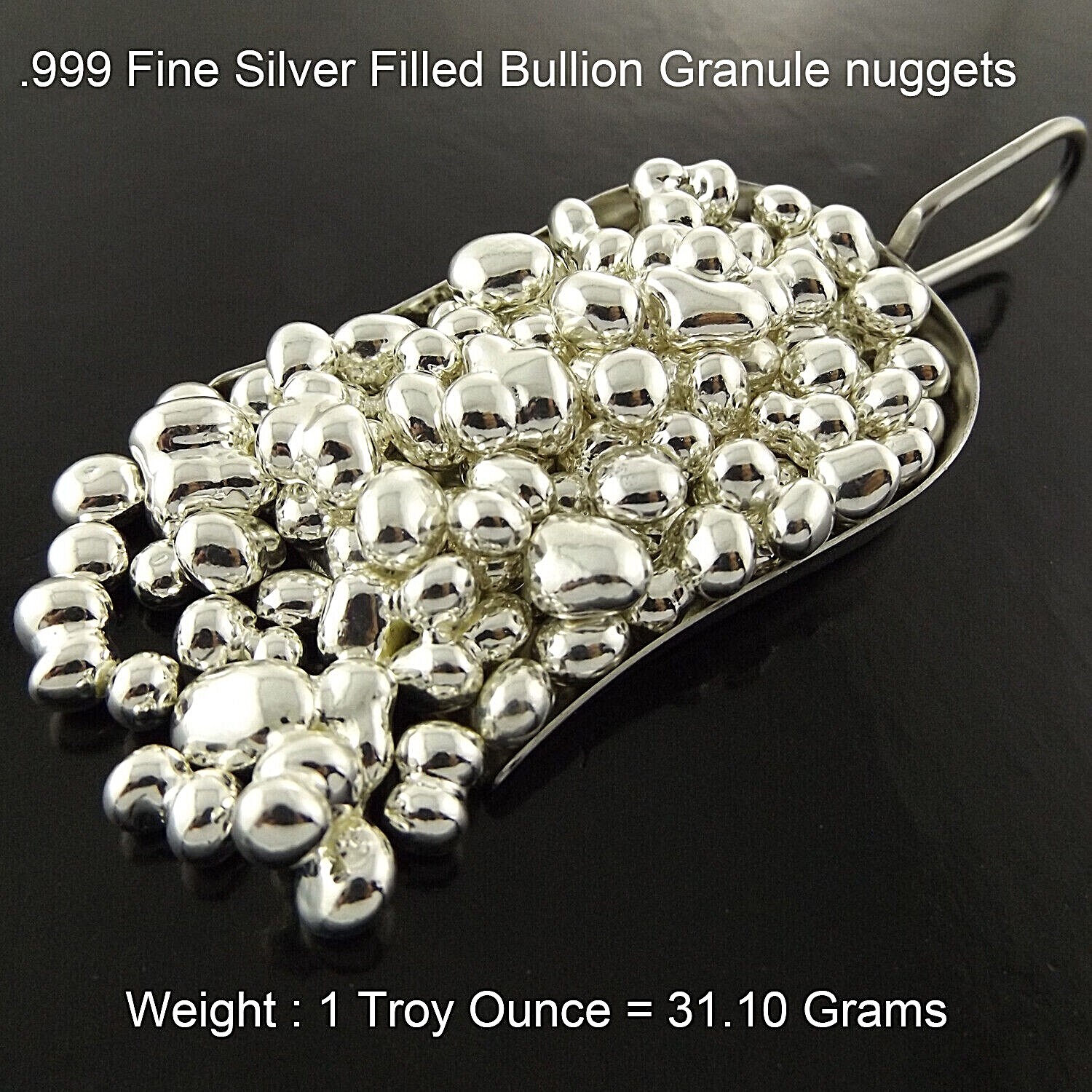 1 Troy Oz Fine .999 Silver Filled Bullion Granule Nuggets Recovery Scrap 31.1gr