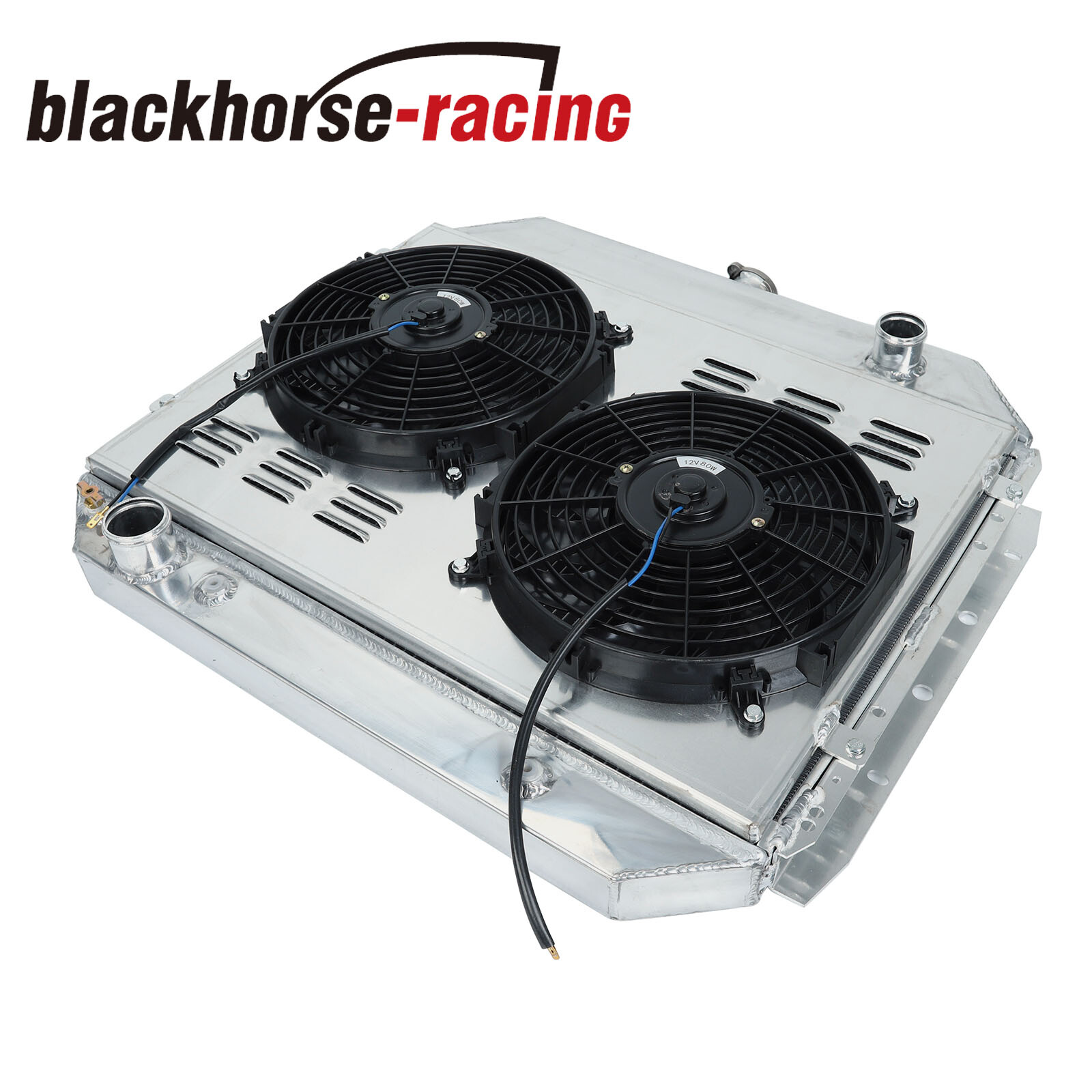 For 1966-1979 Ford F100 F150 F250 F350 Bronco V8 3 Row Radiator+Shroud Fan+Relay