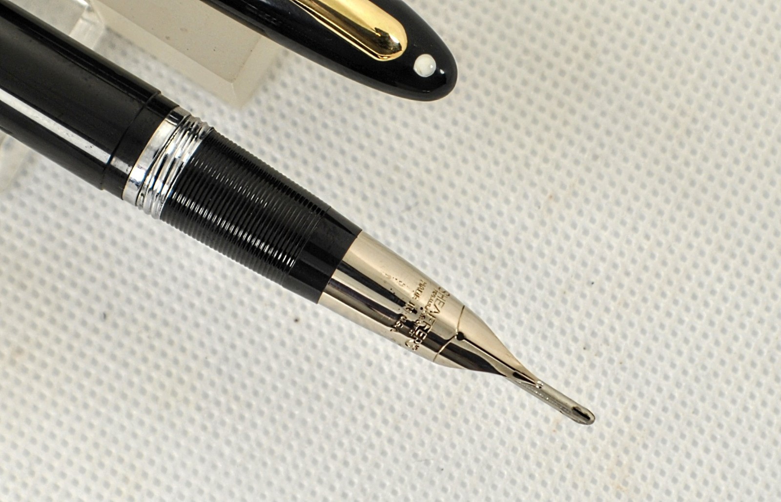 Very Nice Black Snorkel Statesman, Smooth Medium Palladium Nib, RESTORED
