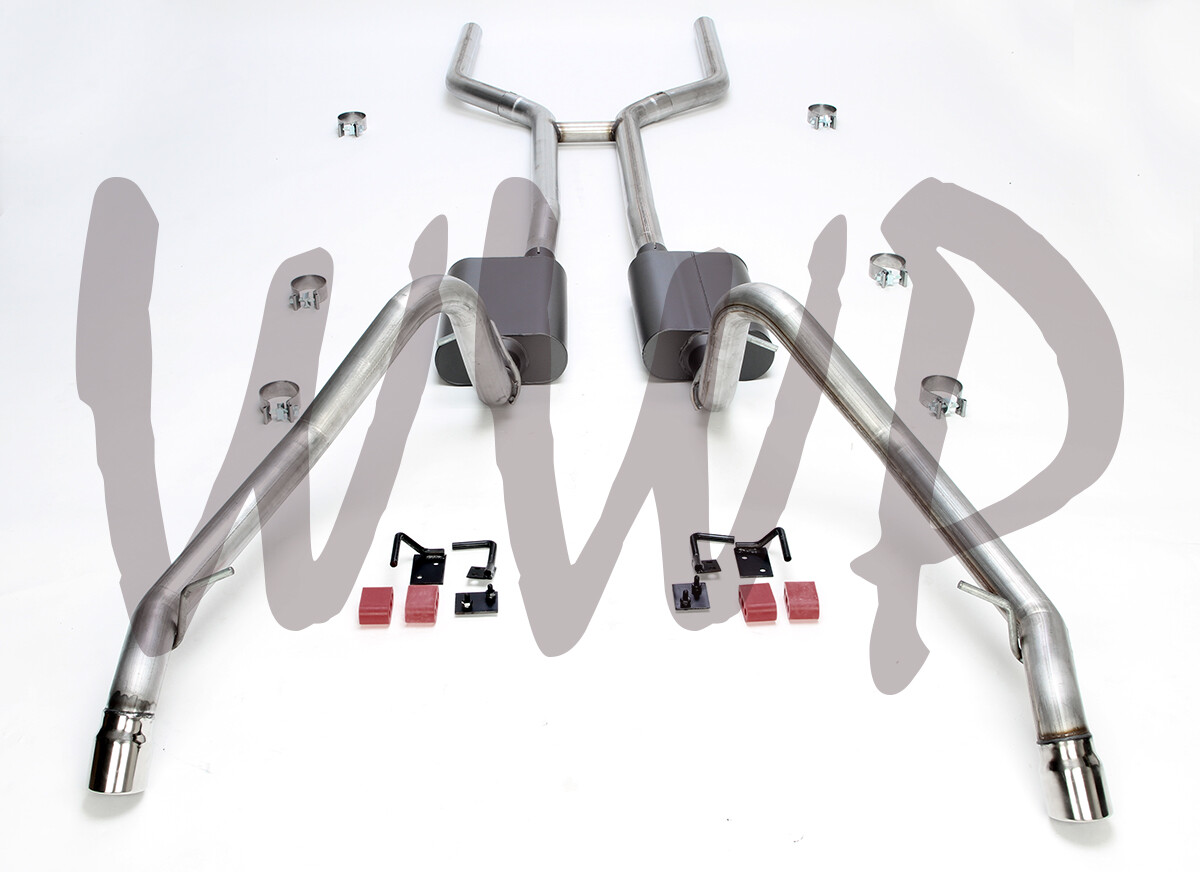 Dual 2.5"CrossMember Back Exhaust With Mufflers 62-67 Chevrolet/Chevy II Nova V8