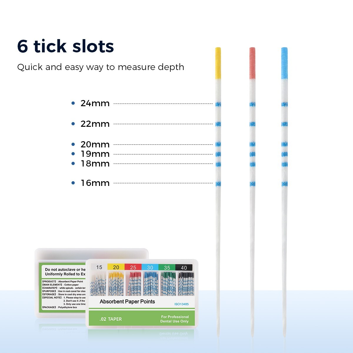 Dental Absorbent Paper Points/Gutta Percha Points with Scale Obturating Tips Bar