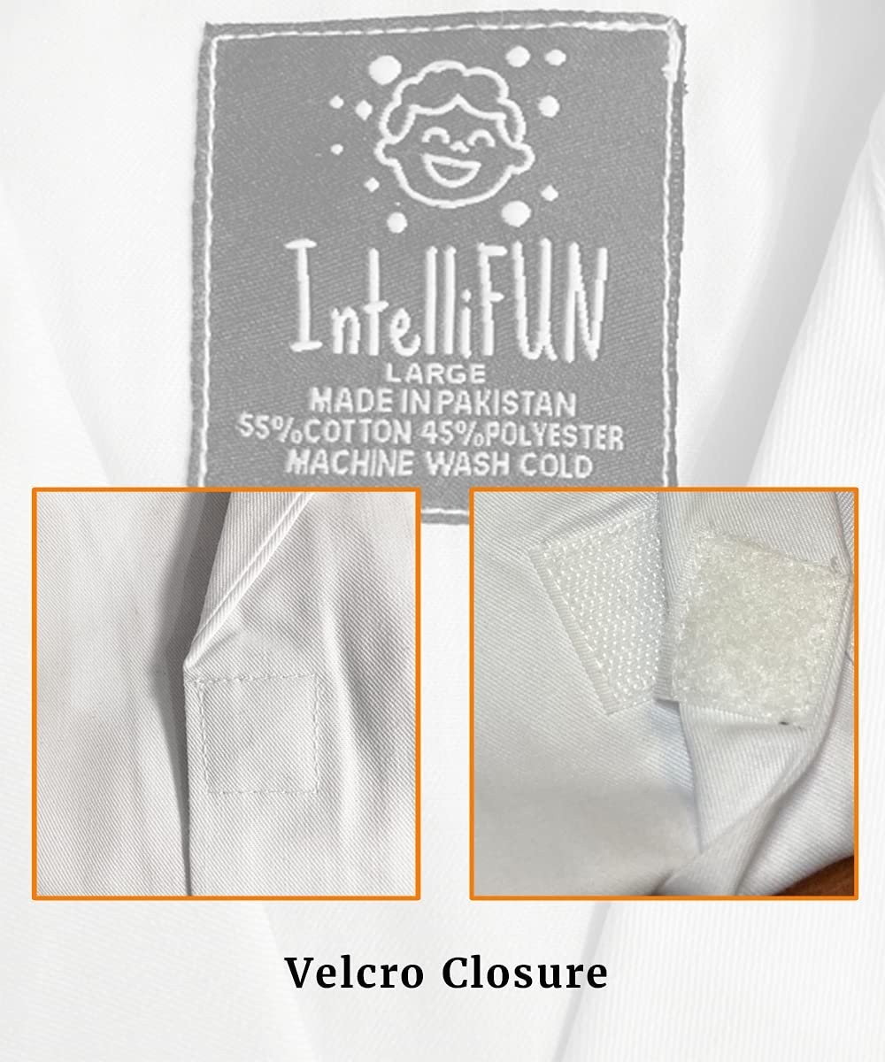 IntelliFun Kids Lab Coat Science Doctor Lab Dress-Up Fun Ages 2-10 (Large 6-7Y)