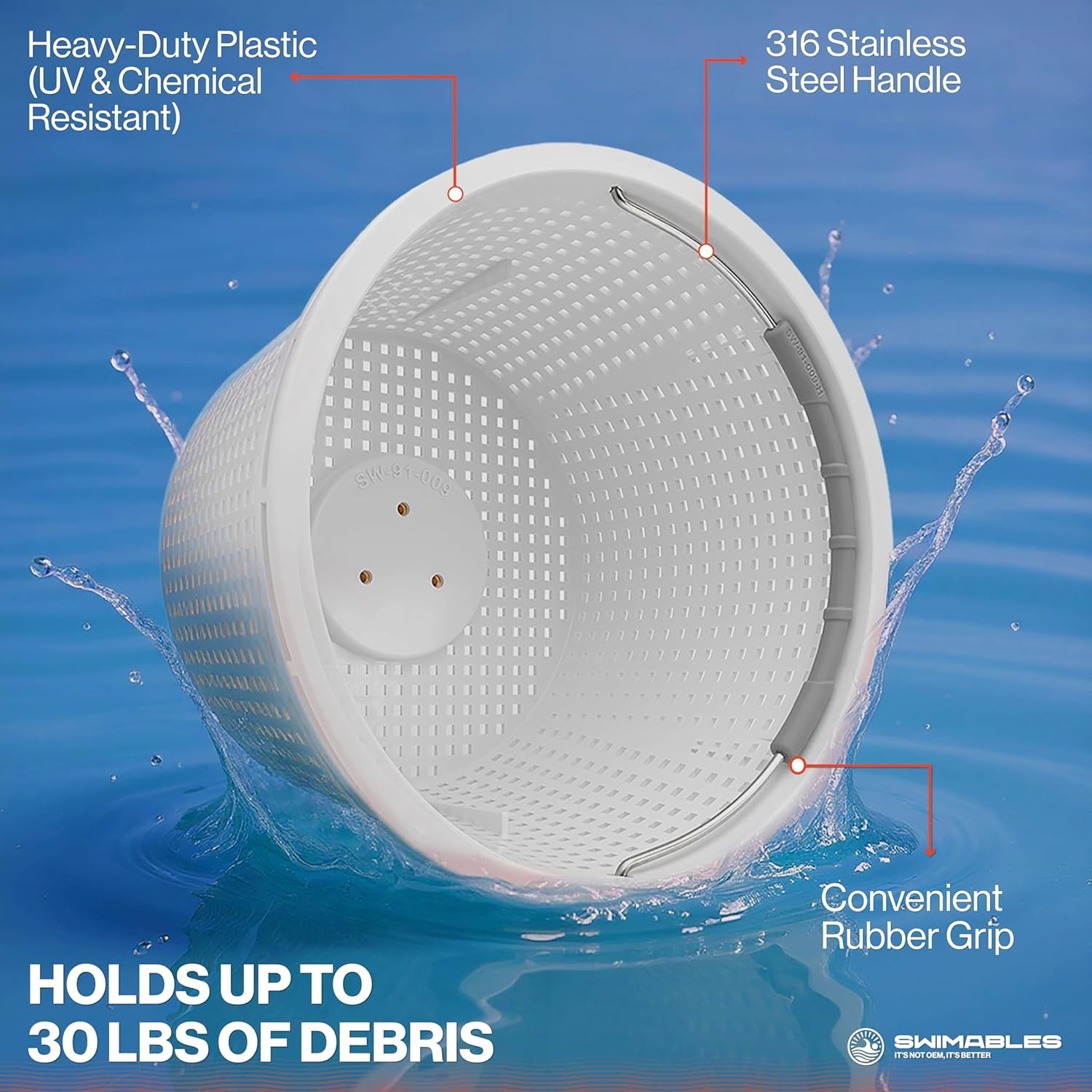 Replacement Pool Skimmer Basket with Heavy-Duty Design for Debris Removal