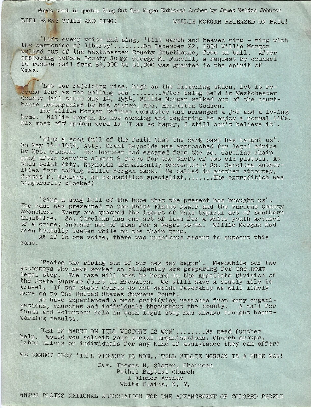 Vintage 1950s~African American Man Escaped South Carolina Chain Gang~NAACP Flyer