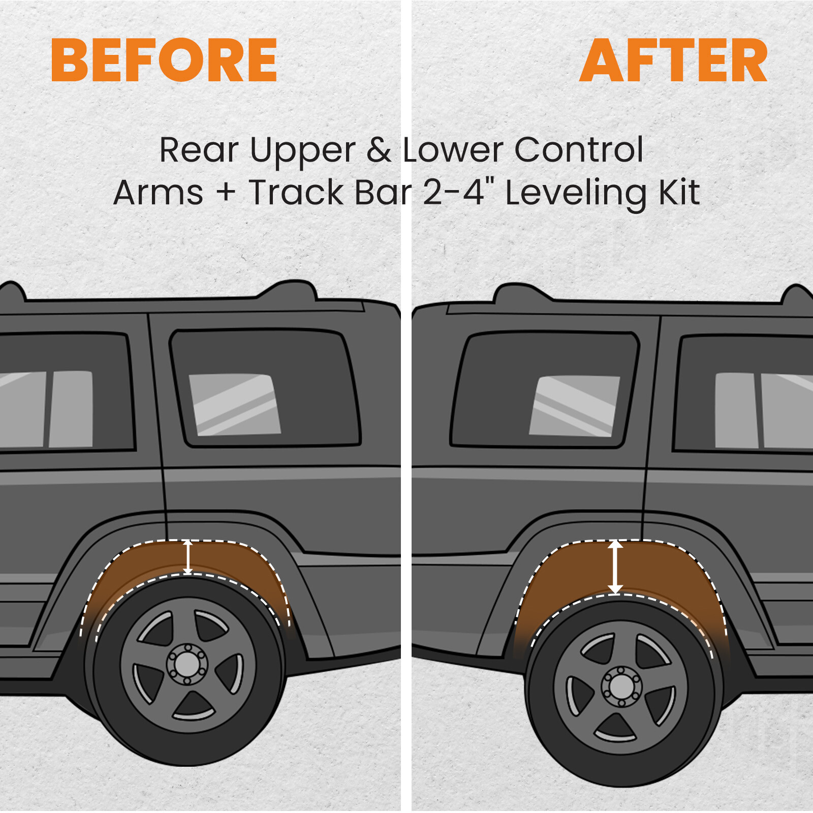 Adjustable Rear Control Arms + Track Bar for Toyota 4-Runner 1996-2002 2WD 4WD