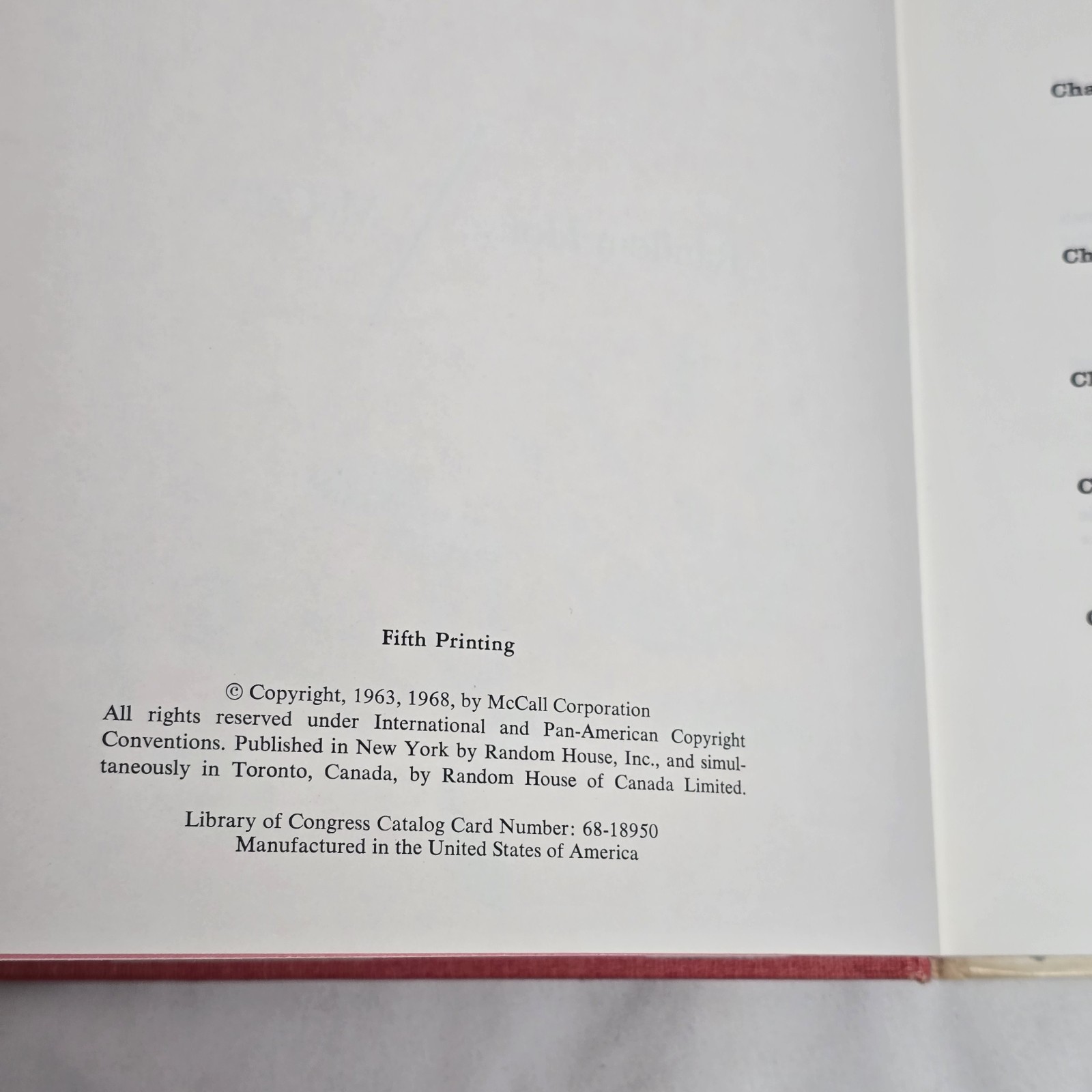 McCall's Sewing Book Random House Vintage Book 1968 5th Print VTG Illus DIY HCDJ