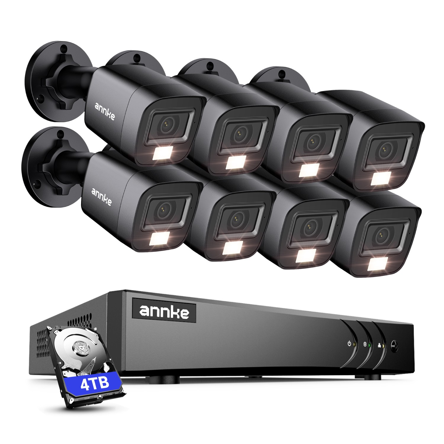 ANNKE 8CH 5MP Lite DVR 1080P CCTV Security Camera System AI Color Night Vision
