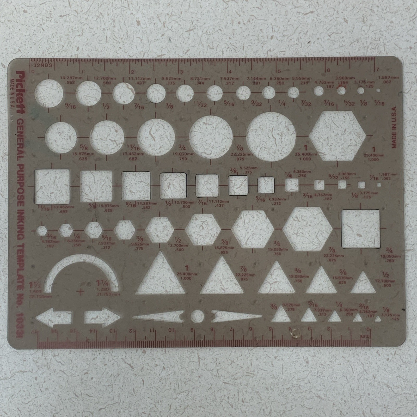 Vintage Pickett Combination Ellipse Master Template 1269 & 1033i General Purpose