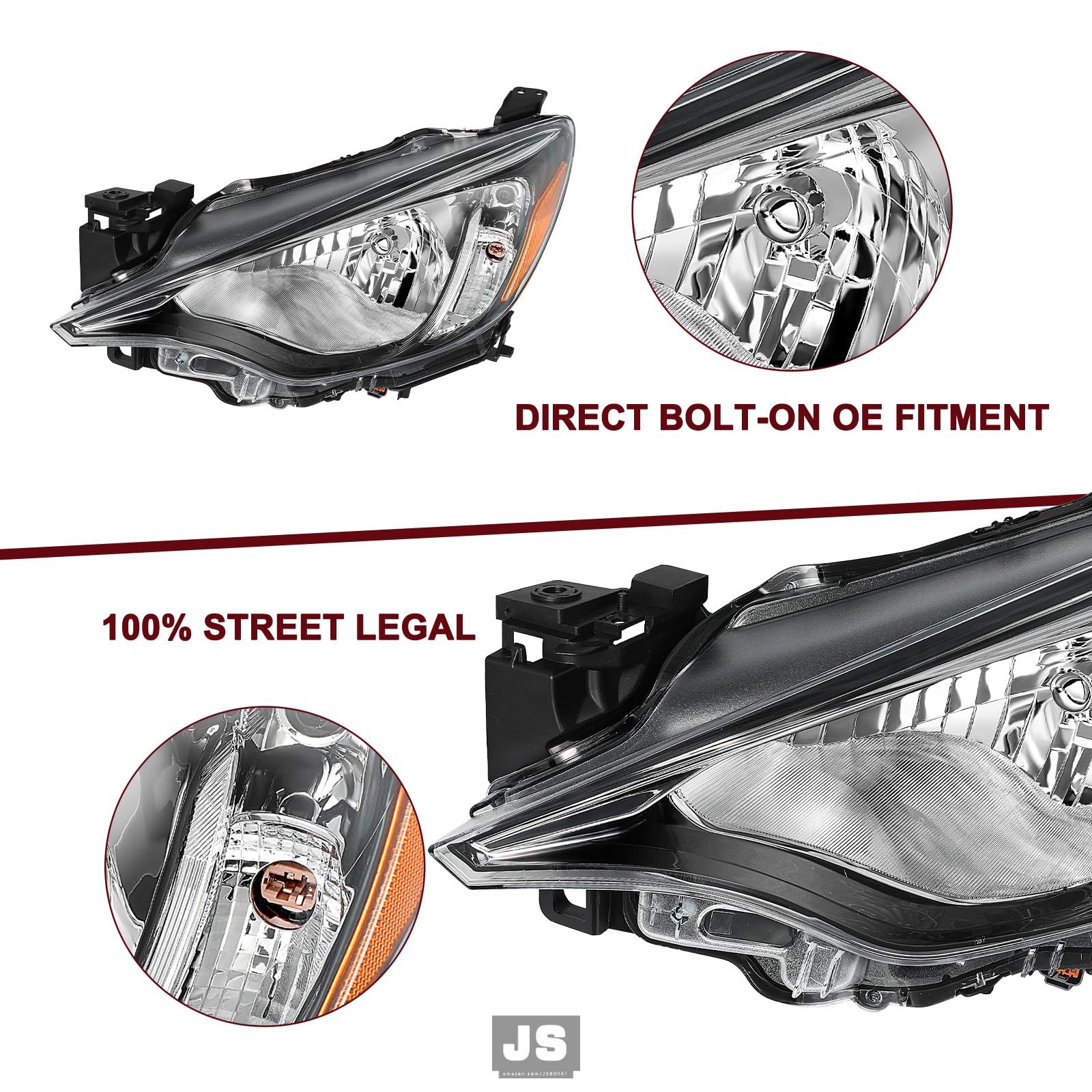 Halogen Headlight for 2016 Scion iA 2017-2018 Toyota Yaris iA 2019-2020 Yaris