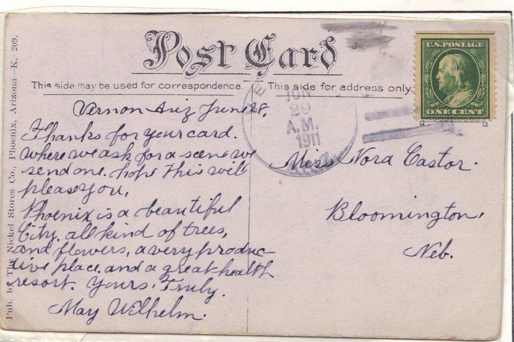 US 1887-1920's ARIZONA COLL OF 7 DIFF TOWN CVRS & PC INC TERRITORIAL & DISC PD's