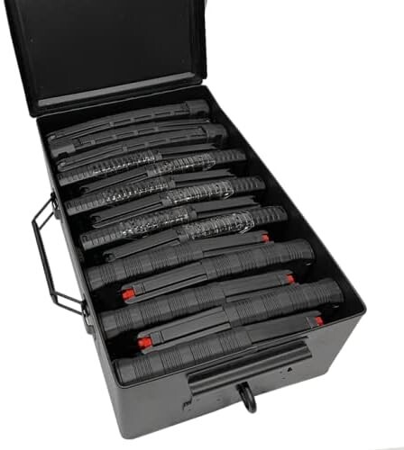 Heavy Duty Metal Ammo Can, Tactical Waterproof Lockable Ammo Crate, ( Black )