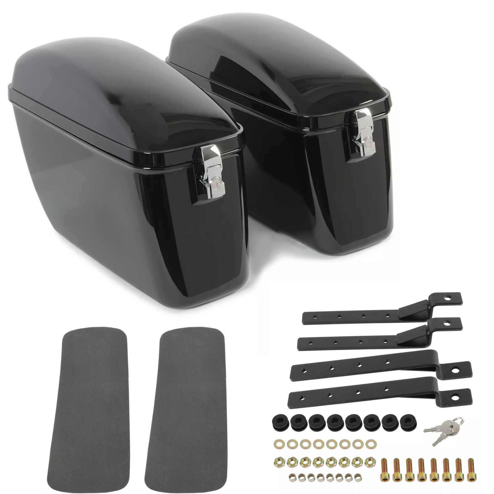 Motorcycle Hard Saddlebags Saddle Bags Luggage For Harley Honda Yamaha Cruiser