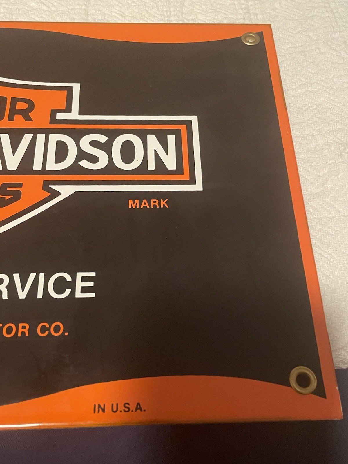 Vintage Harley Davidson Motorcycle Parts Service Metal Porcelain Sign 12x8” NOS