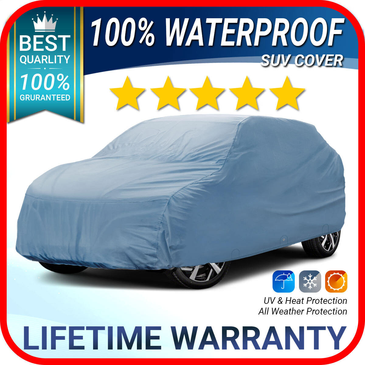100% Waterproof / All Weather For [JEEP GRAND CHEROKEE] Premium SUV Car Cover