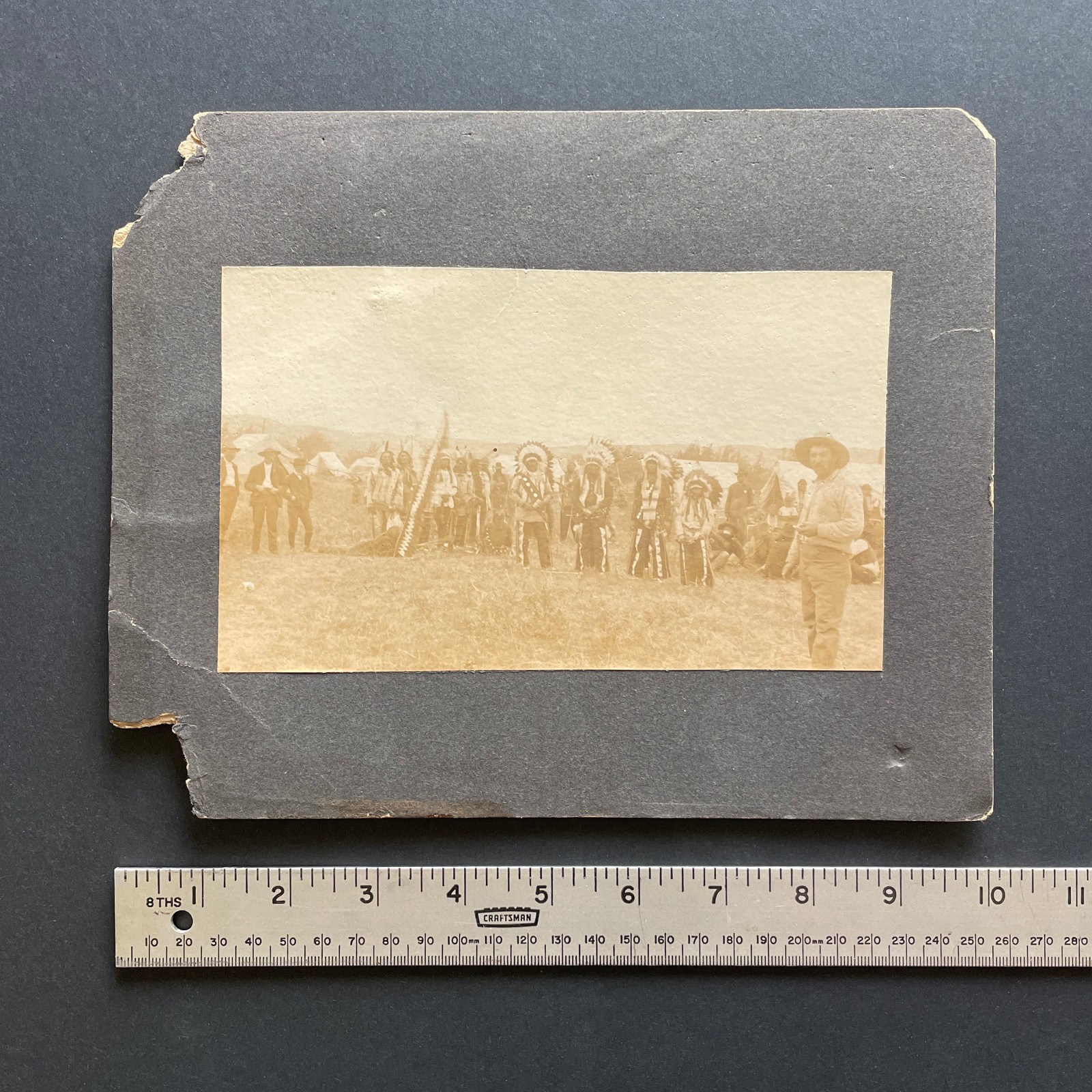 Native Americans & Whites Original Antique Photo • Circa 1910 • Lakota?