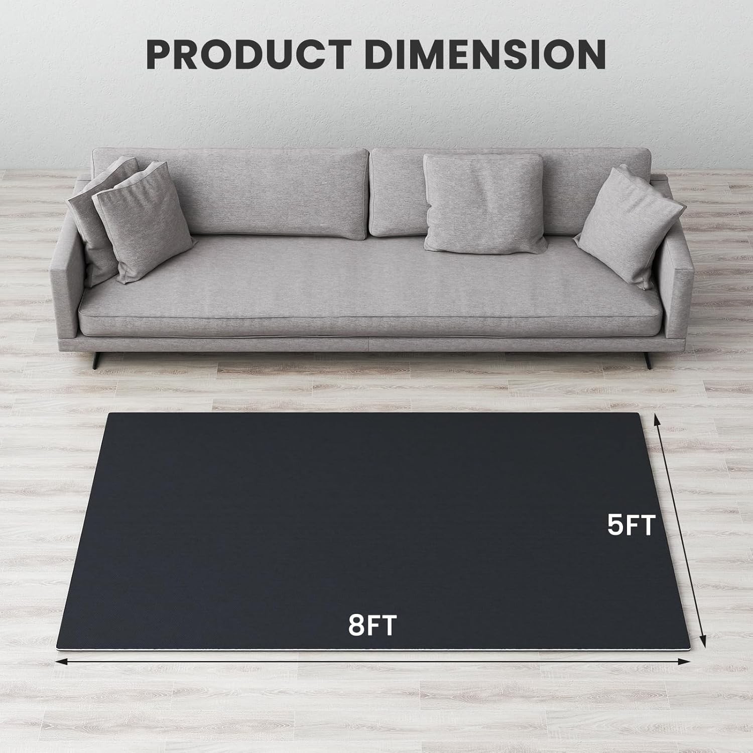 SLSY Rug Pad Cushioning Carpet Pad Mats 8'x5'/9'x6'/10'x8'/12'x9' Dual-Surface