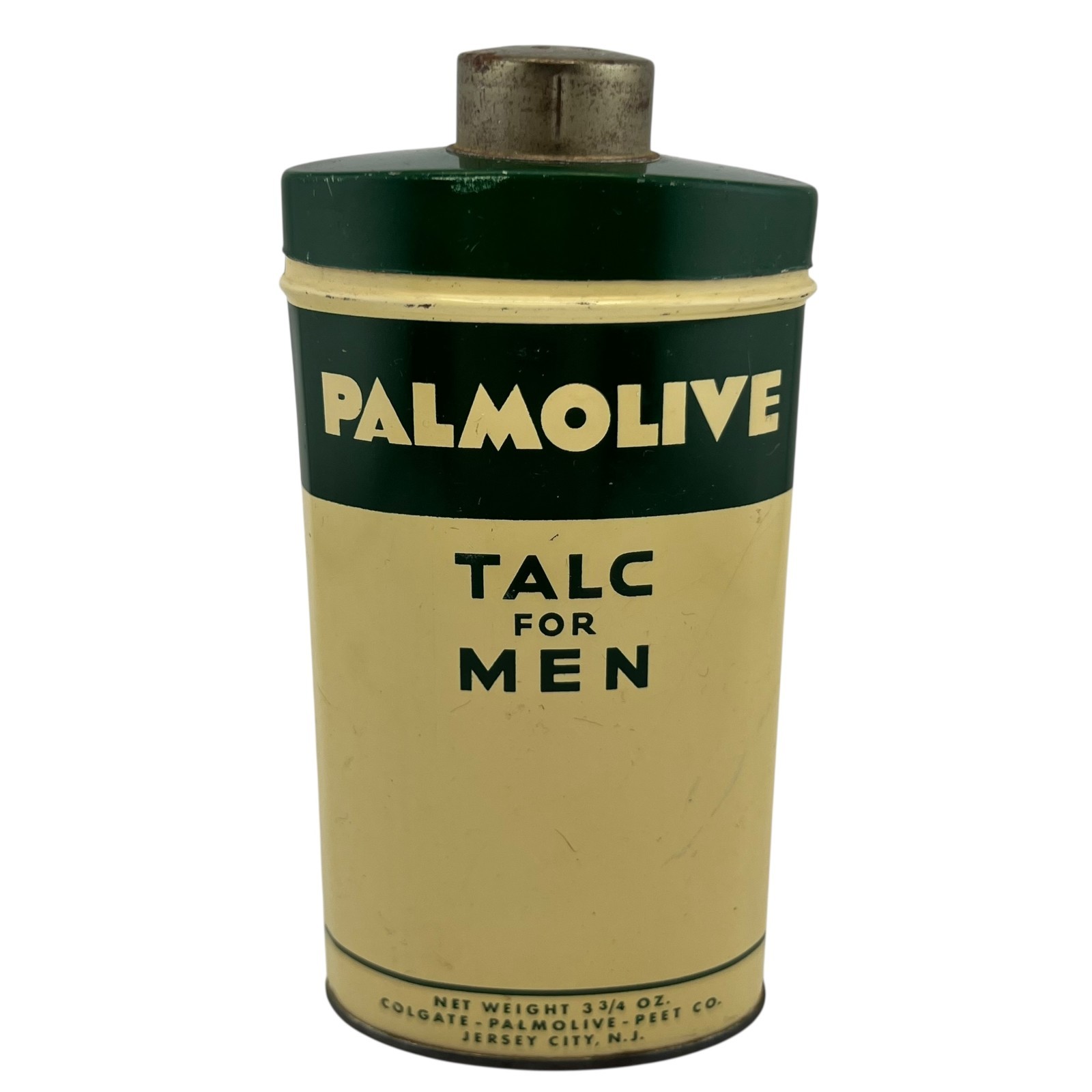 Vintage Palmolive Talc Tin for Men Colgate Advertising Barber Grooming