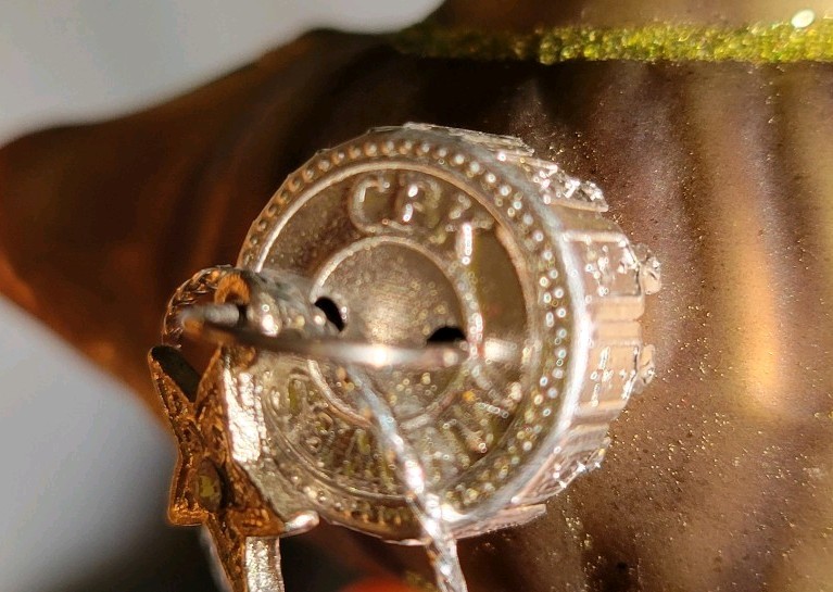 Midwest CBK Glass Brown Green Snail Mollusk Christmas Tree Ornament Glitter