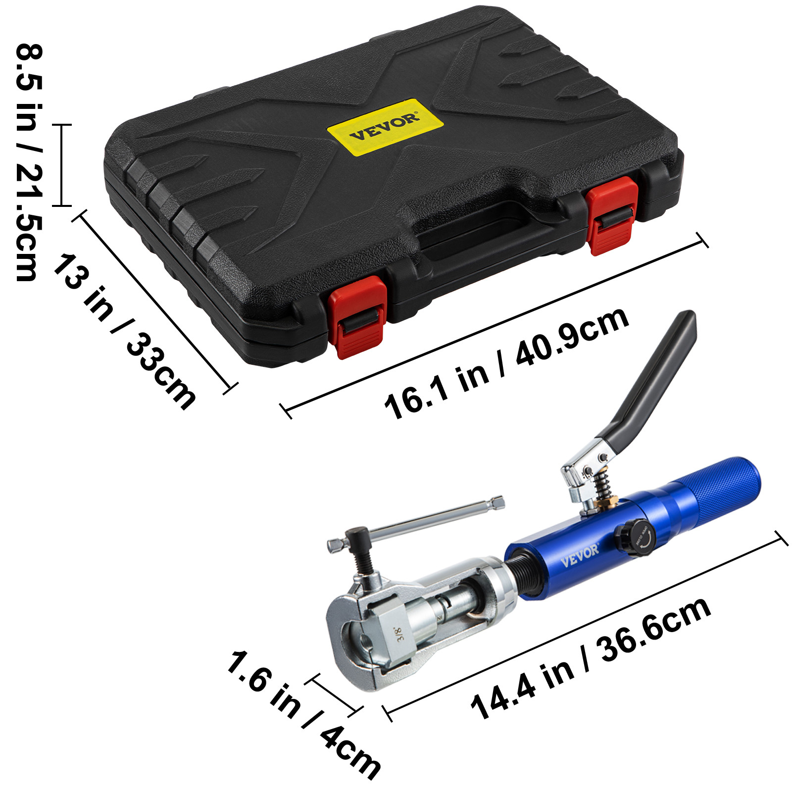 VEVOR Hydraulic Flaring Tool Kit Double Flaring Tool 45° for 3/16" to 1/2" Tube