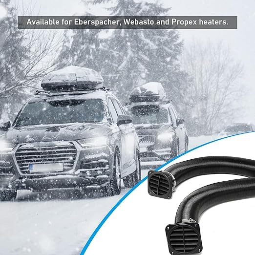 75mm Auto Heater Pipe Ducting, 9Pcs T-Branch Warm Air Outlet Vent Kit, Vent Hos