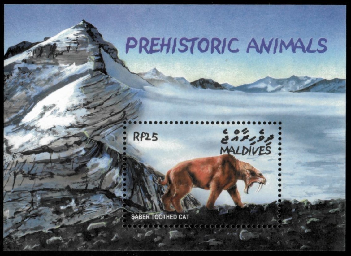 Maldives 2002 - Prehistoric Animals - Souvenir Stamp Sheet - Scott #2634 - MNH