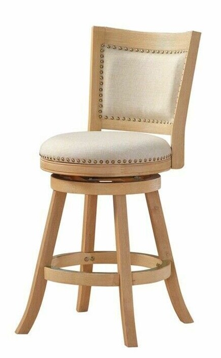 Melrose 24" Counter Stool , Driftwood Creme Wire-Brush and Ivory