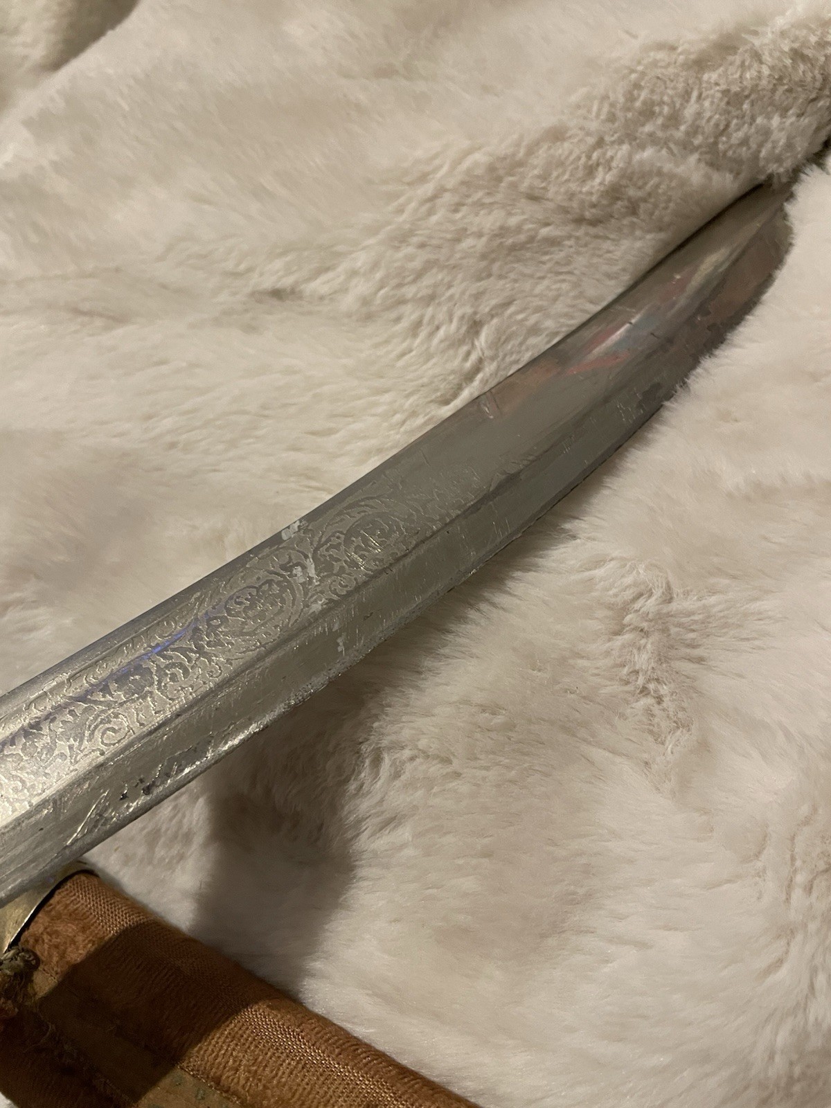 VIntage Shamshir India Dress Sword with Brass Scabbard 22”