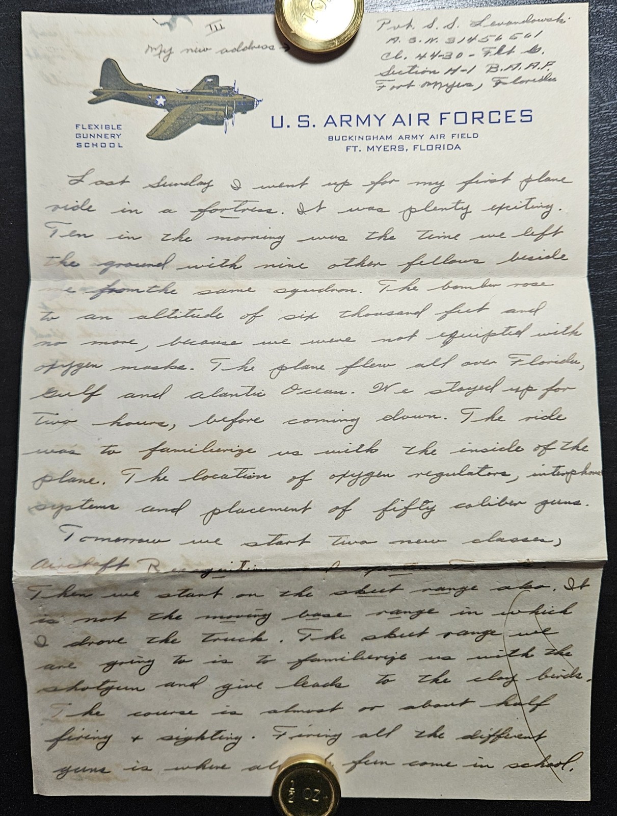 Fort Myers FL WWII Flexible Gunnery School B-17 Flying Fortress 1944 Read Desc