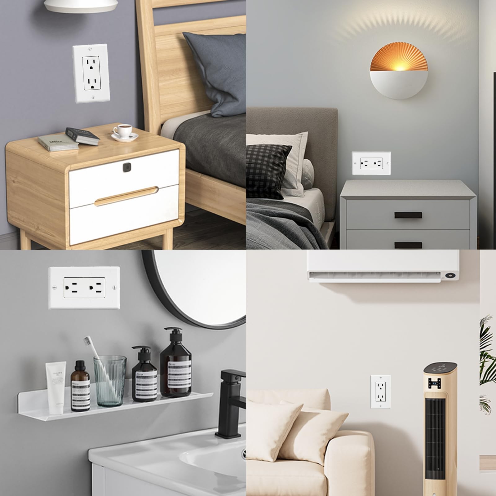 6 Pcs BE1-2 Electrical Outlet Box Extenders, Extender, 1 White