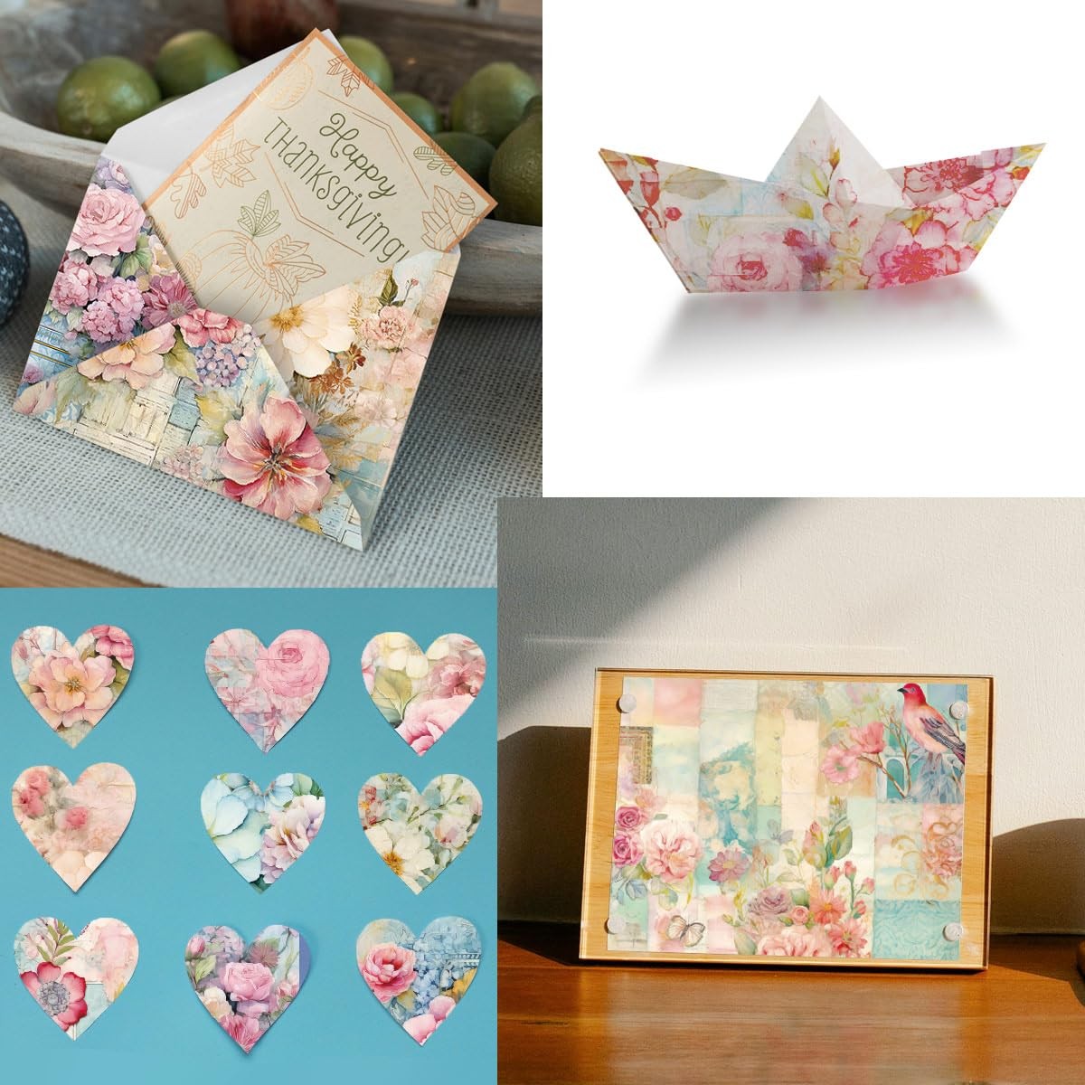 24 Sheets Floral Scrapbook Paper Pads 6X6 Single-Sided Flowers Pattern Decorativ