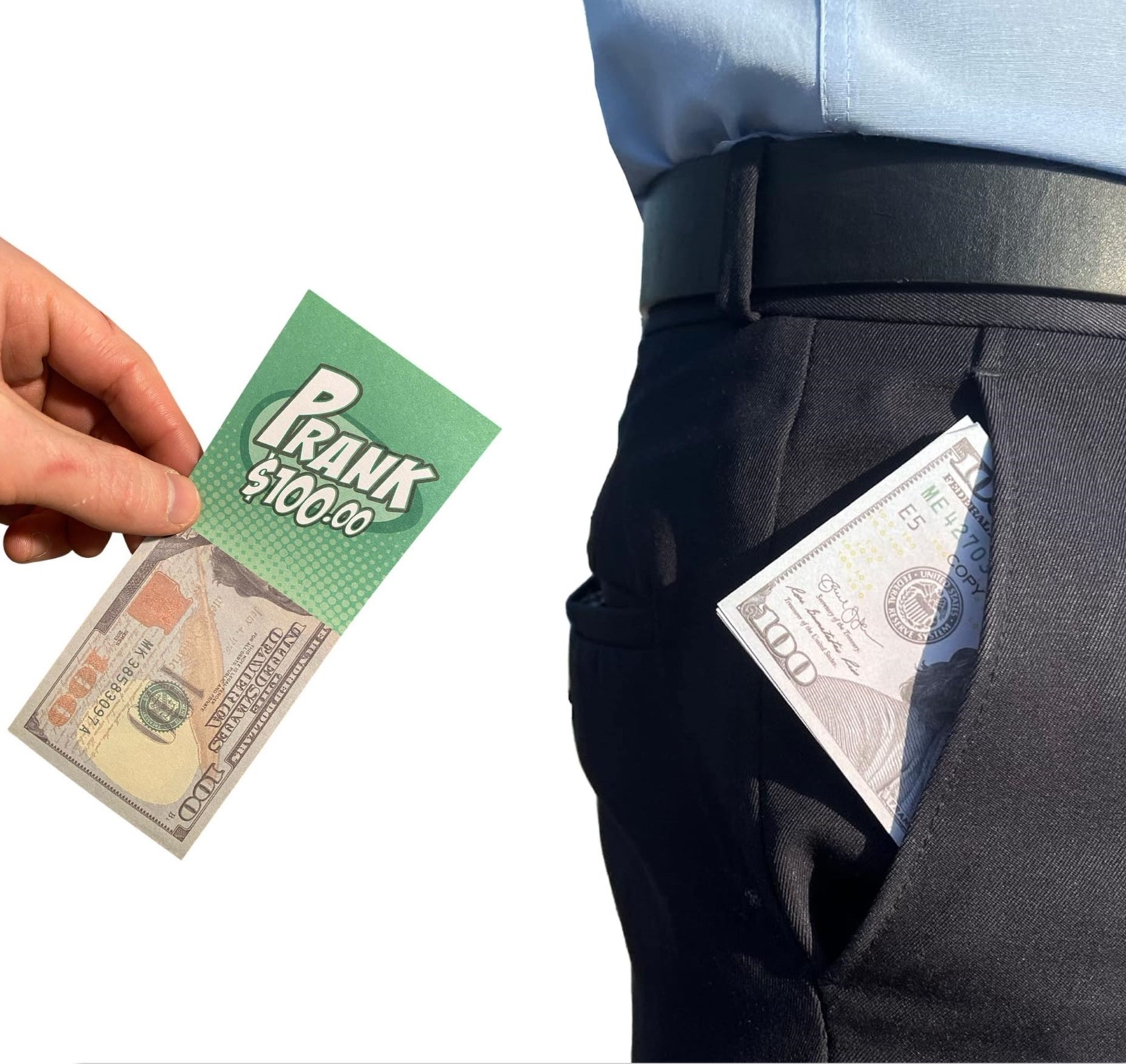 10-Pack Fake $100 Bills – Prank Money Gag Joke Phoney Play Cash Grab Trick