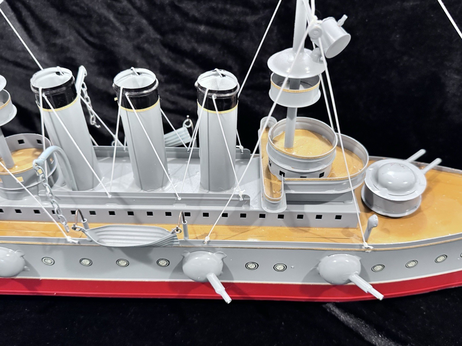 Tucher & Walther: Large Russian Battleship. Tin Reproduction c1970s