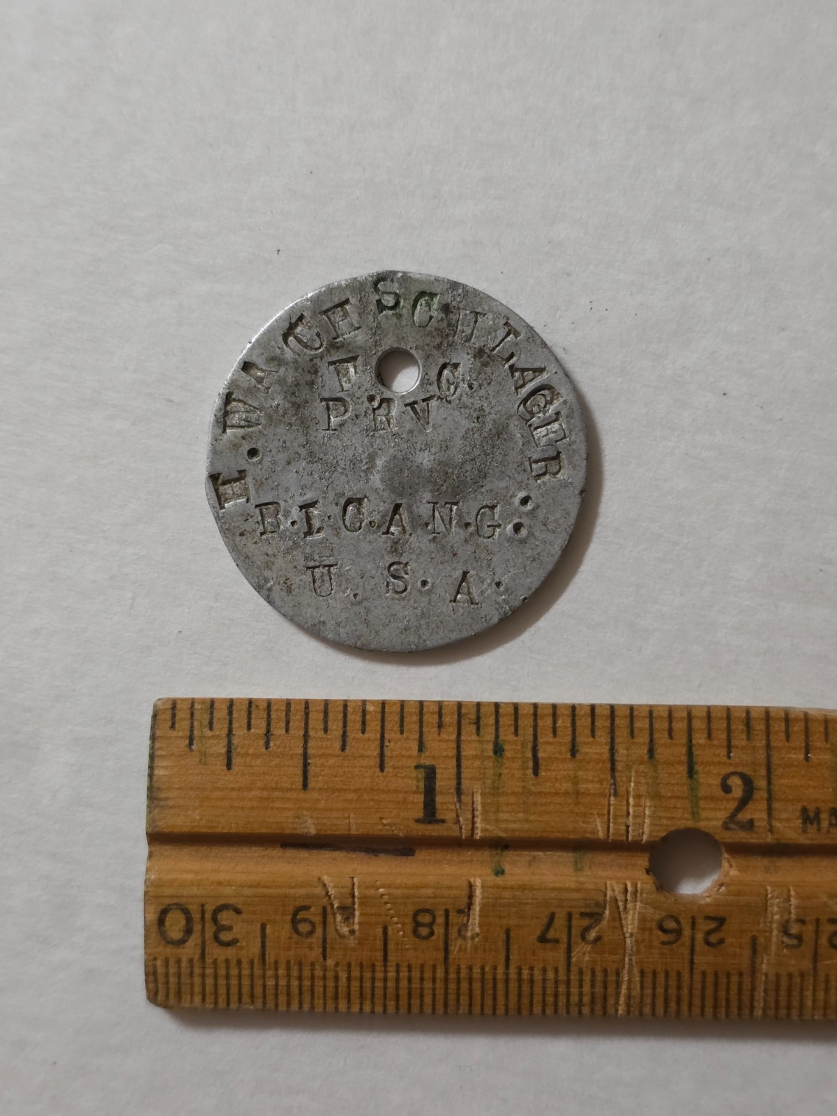 WWI dog tag Coast Artillery Rhode Island RI National Guard CAC US Army