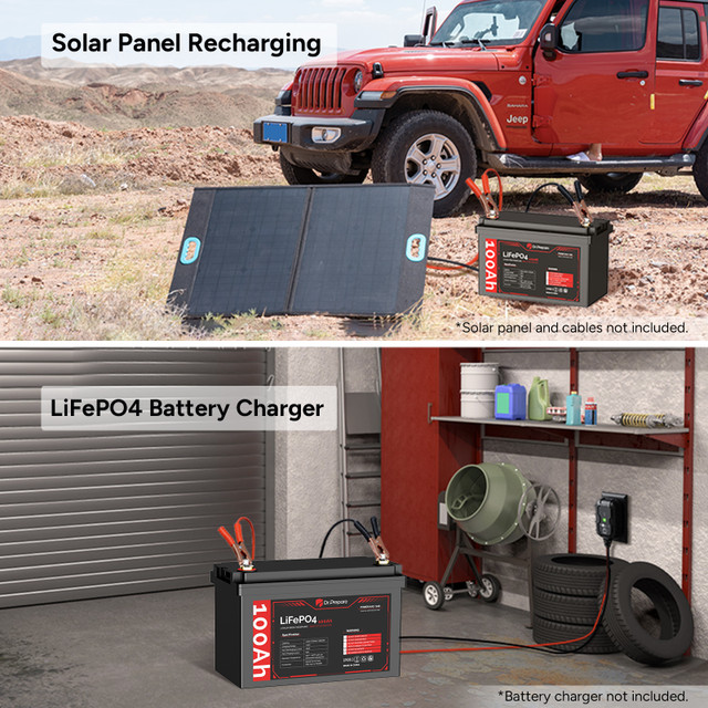 Dr. Prepare 12V 100Ah LiFePO4 Lithium Deep Cycle Battery [10-year Warranty]