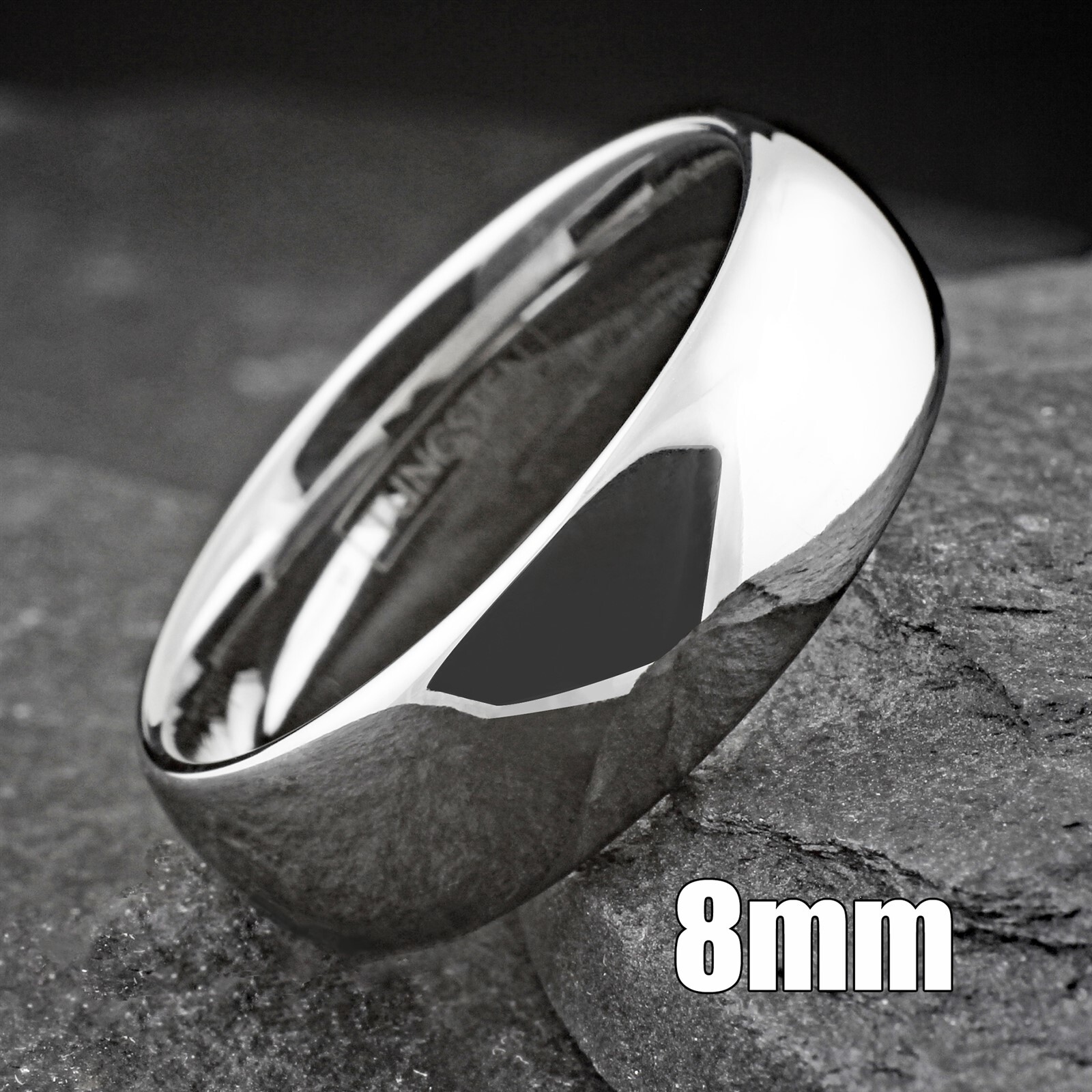 Tungsten Carbide Silver Polished Plain Wedding Band Ring 2mm 3mm 4mm 6mm 8mm