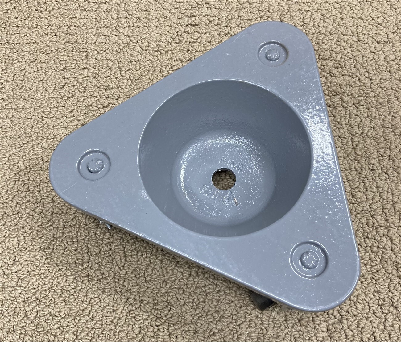 Bond 2127 Cast Iron Triangular CUP DOLLY Hard Rubber Wheels 375 lb Capacity