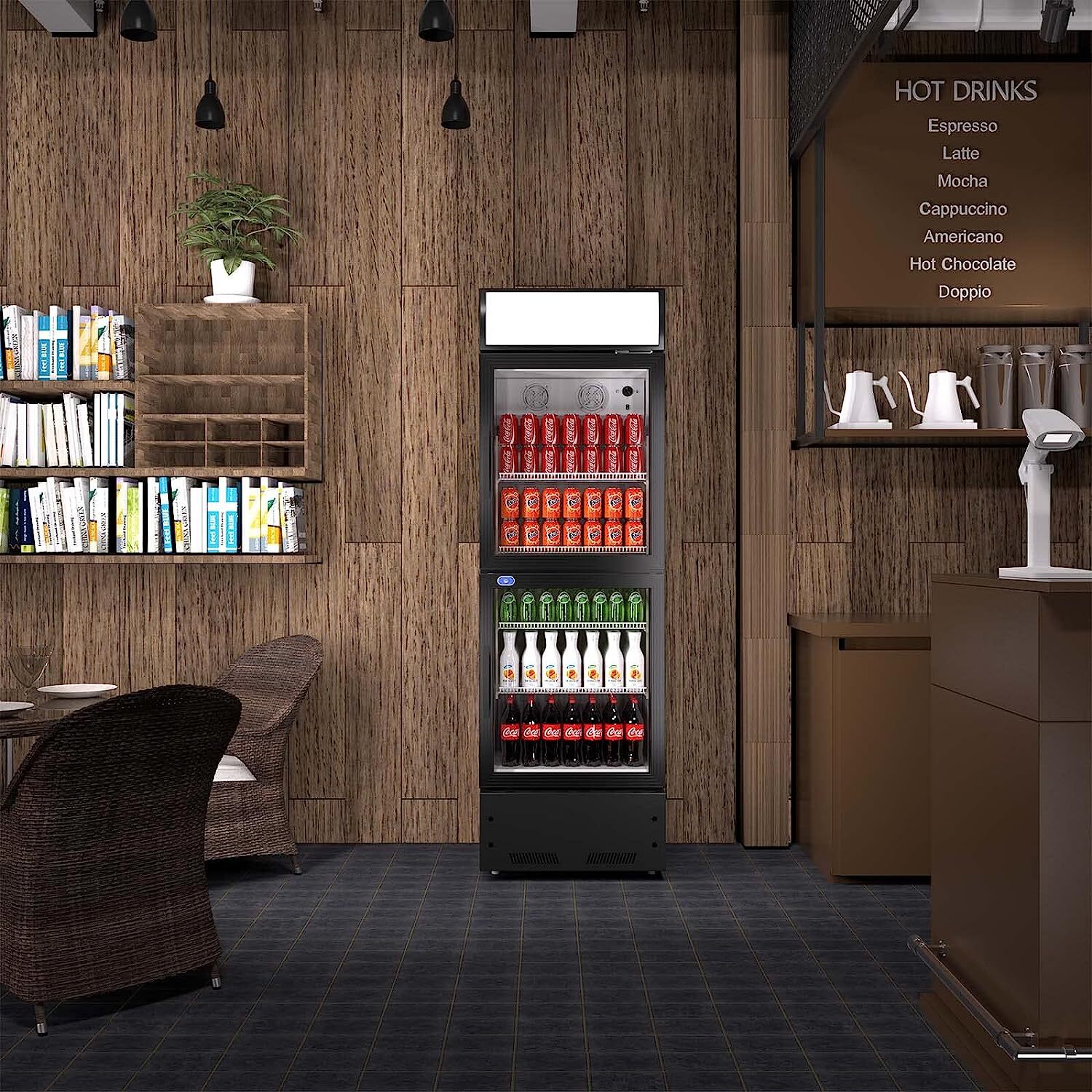 New Commercial 2 Glass Door Cooler Display Refrigerator Beverage Merchandiser