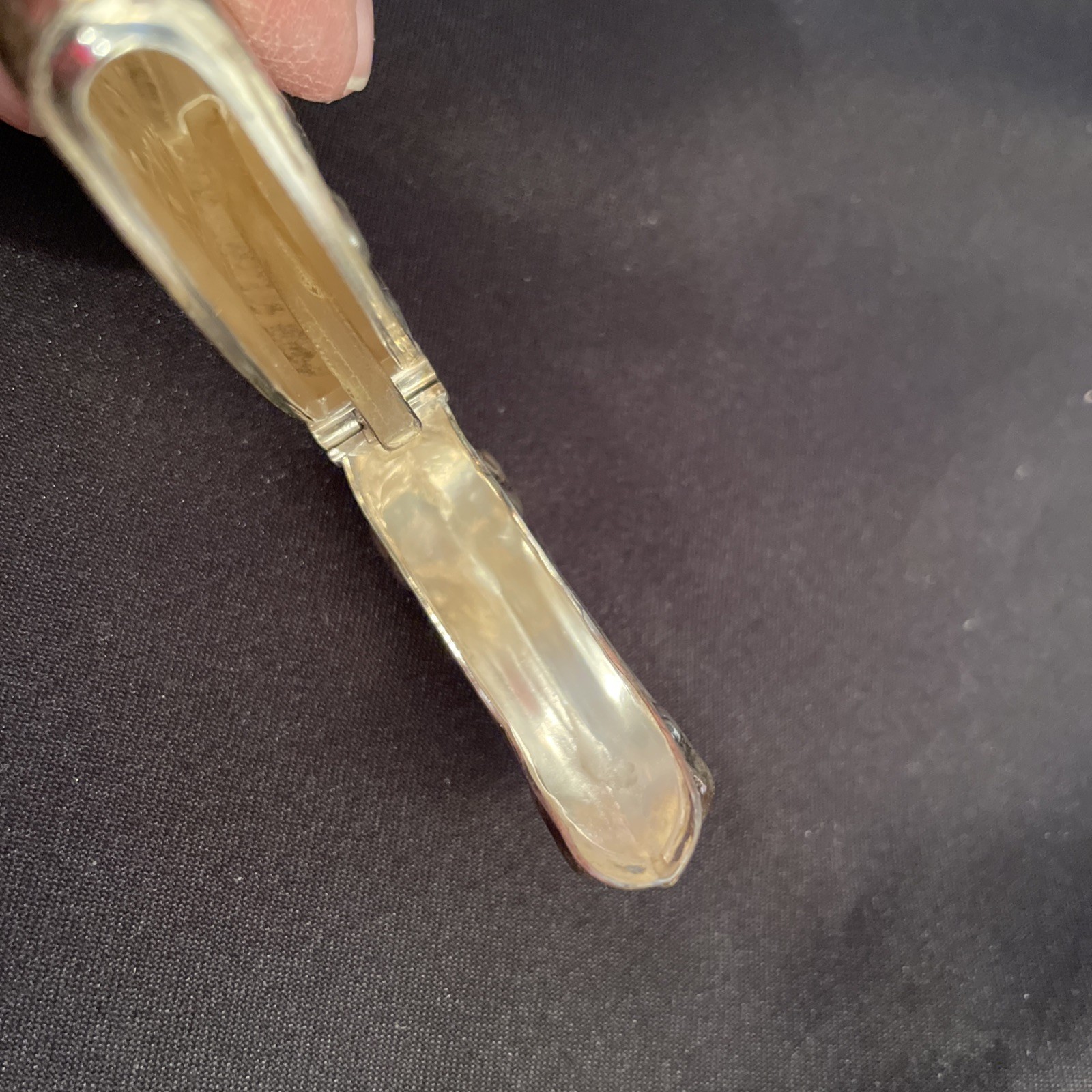 Wallace Sterling Silver Art Nouveau Match Safe Nude Woman Wing-Like Hair 1.5 oz.