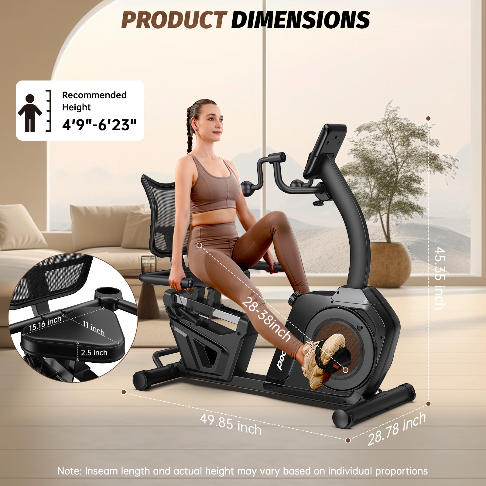 Recumbent Exercise Bike Dual Motion Arm Leg Exercisers for Senior Home Training