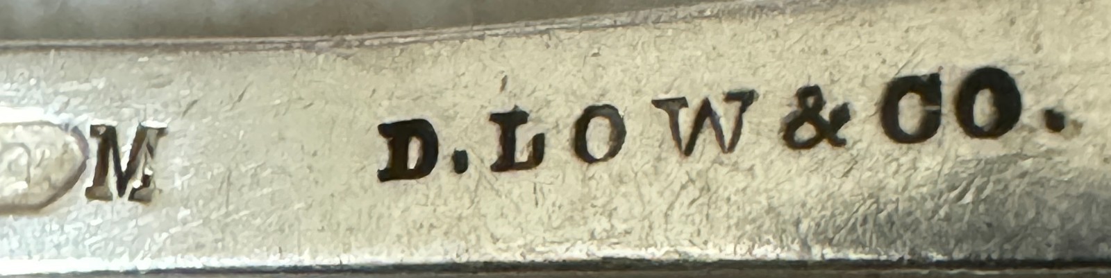 Pair of Antique sterling D. Low & Co. Spoons 7" - 67.3g