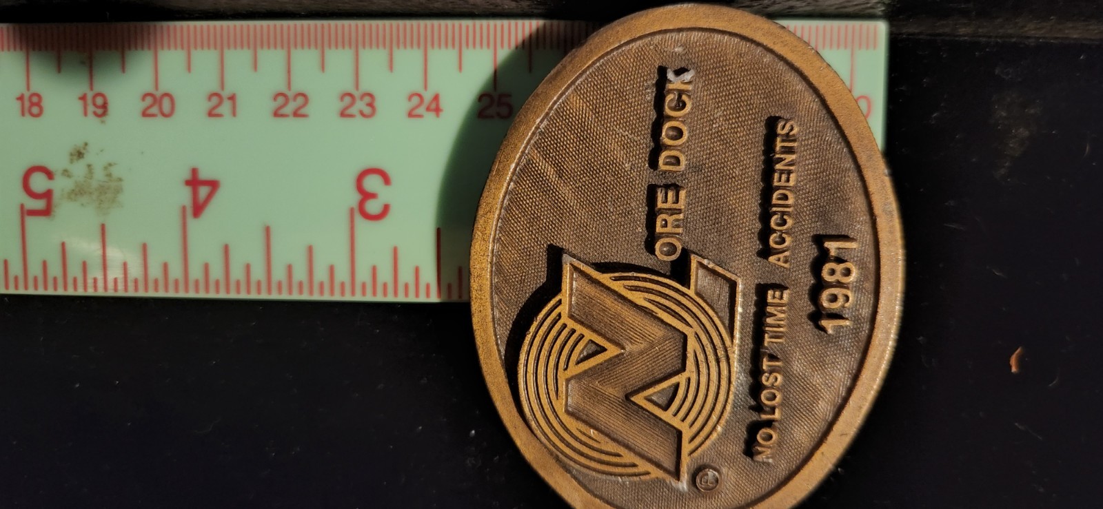 VINTAGE Rare - 1981 - Ore Dock No Lost Time Accidents RAILROAD Award Belt Buckle