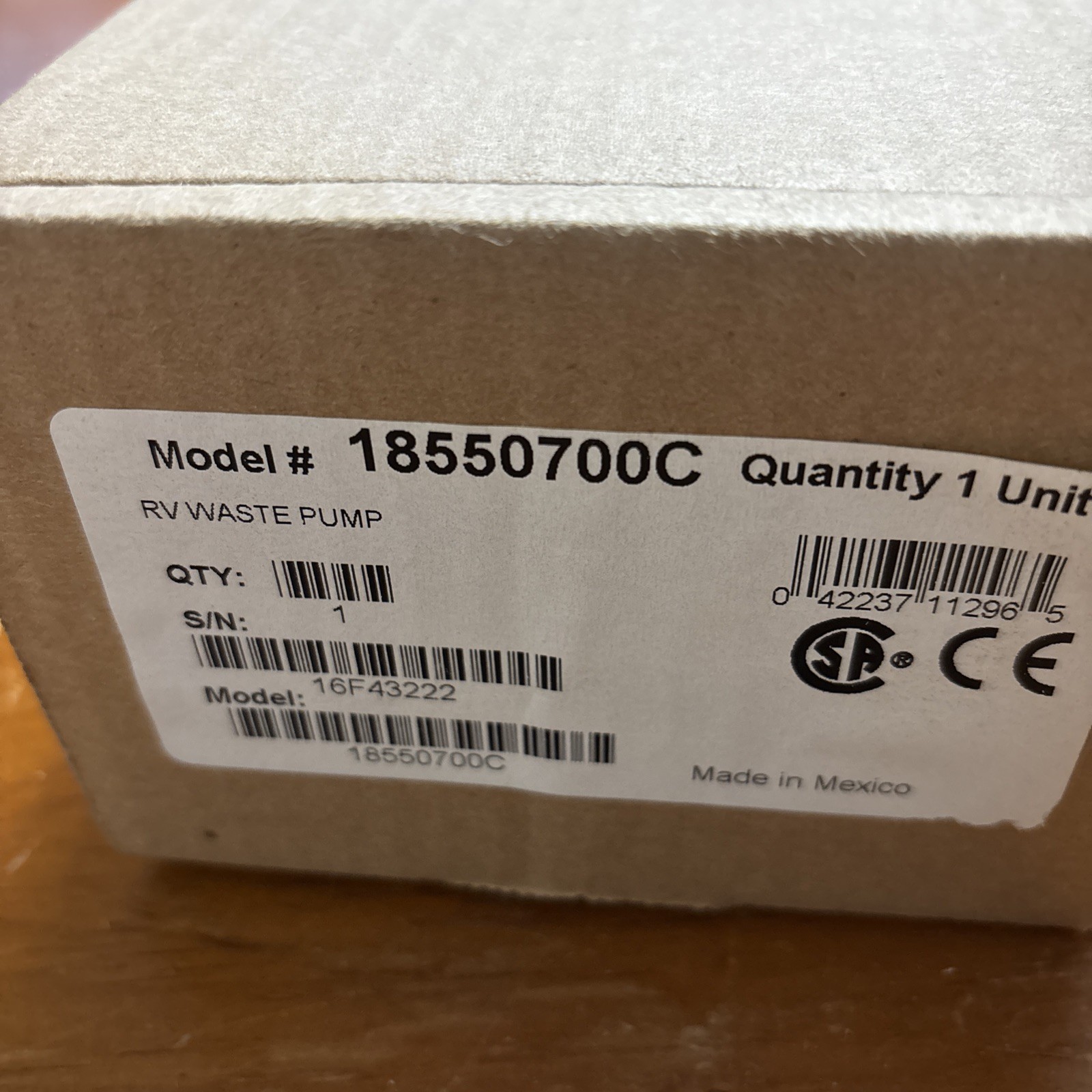 Flojet Xylem RV Waste Pump 12V #18550700C Self Priming NEW In BOX