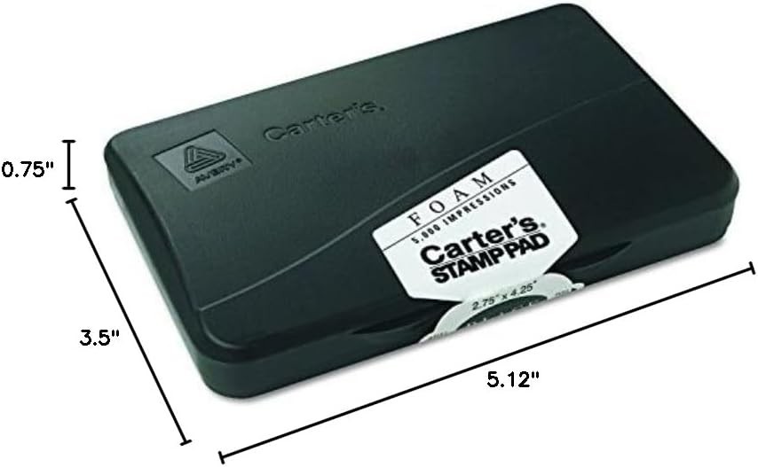 Carter's Stamp Pad Black Ink (21381) 166850 Black Ink Pad Rubber Stamp Foam Eco
