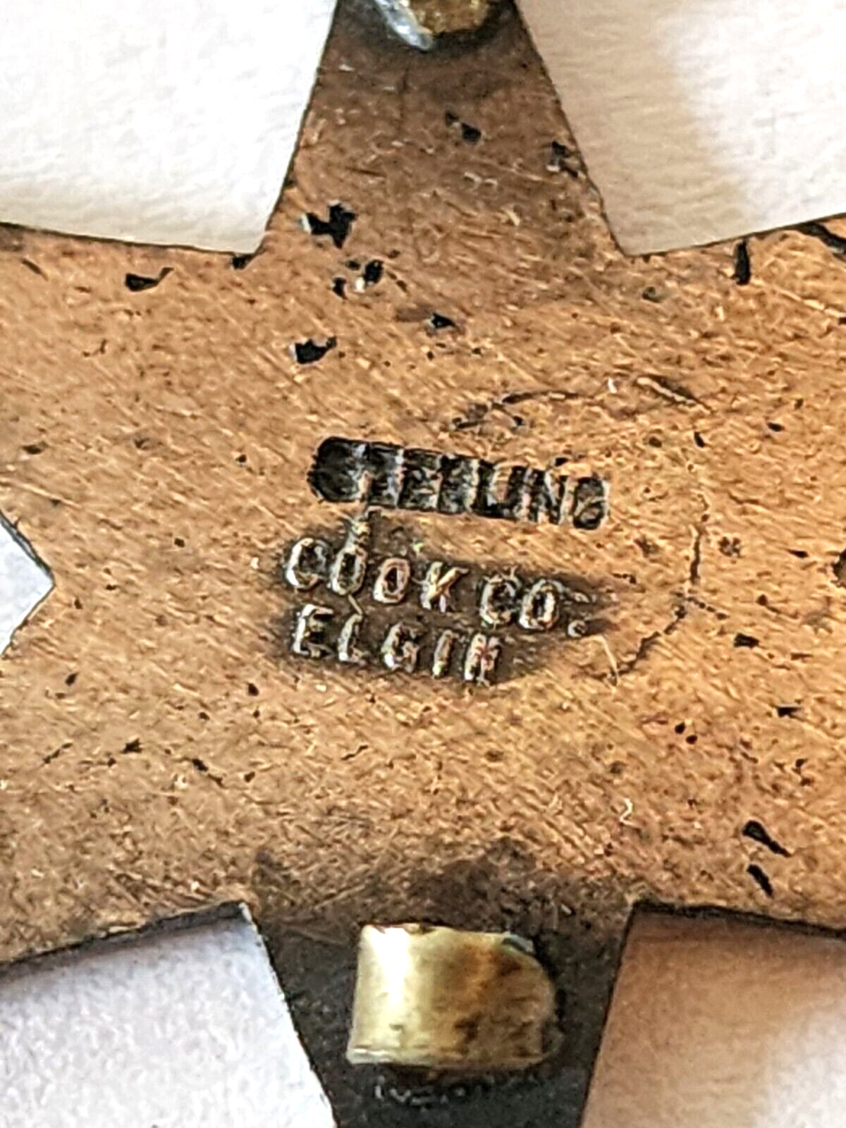 PAIR VINTAGE STERLING SILVER GENERAL STARS COOK CO ELGIN