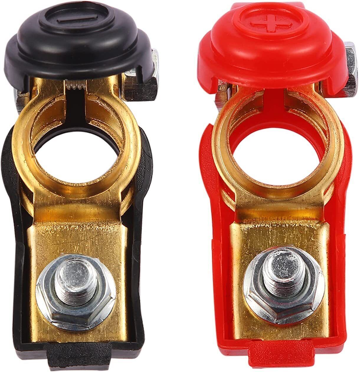 Universal 2 Car Battery Terminal Connector Top Post Positive Negative Heavy Duty