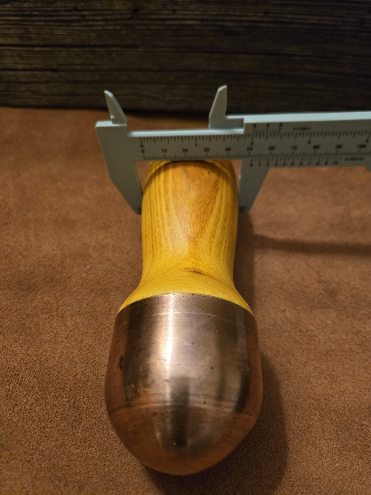 2-1/8" 1lb-10Oz Lead Filled CopperBopper,Osage,Flint knapping tools,Handmade