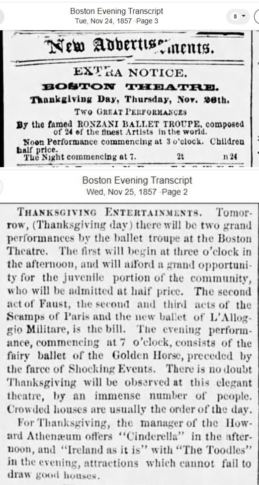2144----1857 Boston Theatre broadside - special Thanksgiving event