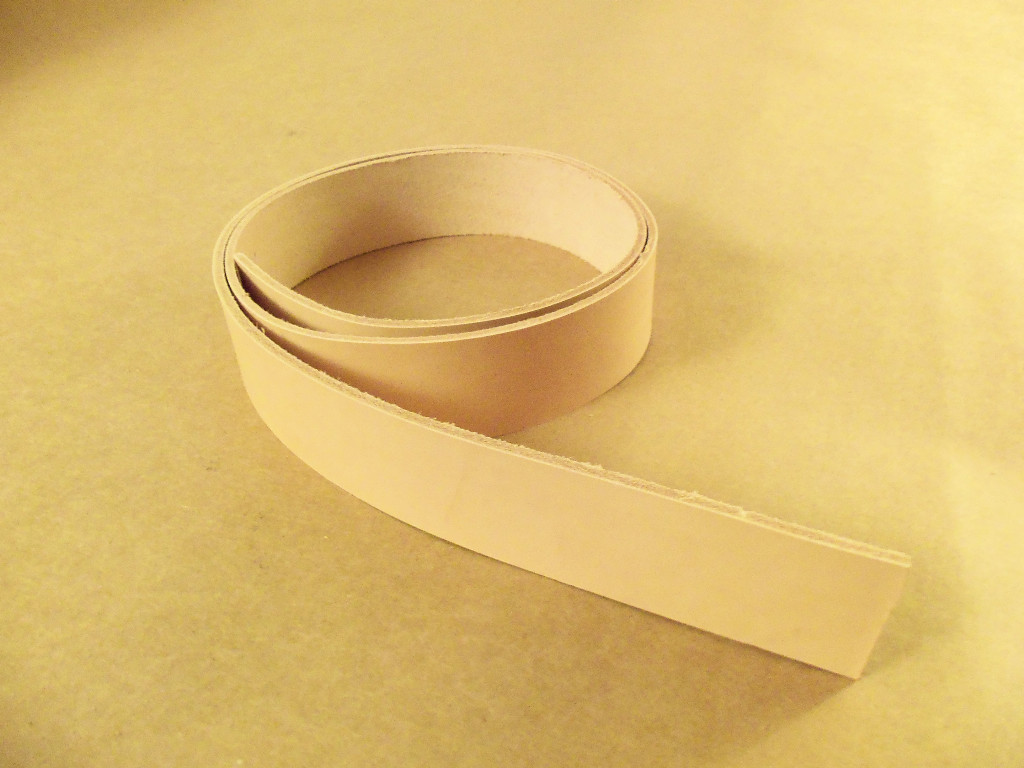 8/9 oz Veg Tanned Natural Leather Belt Blanks 44"-52" (Various Widths)
