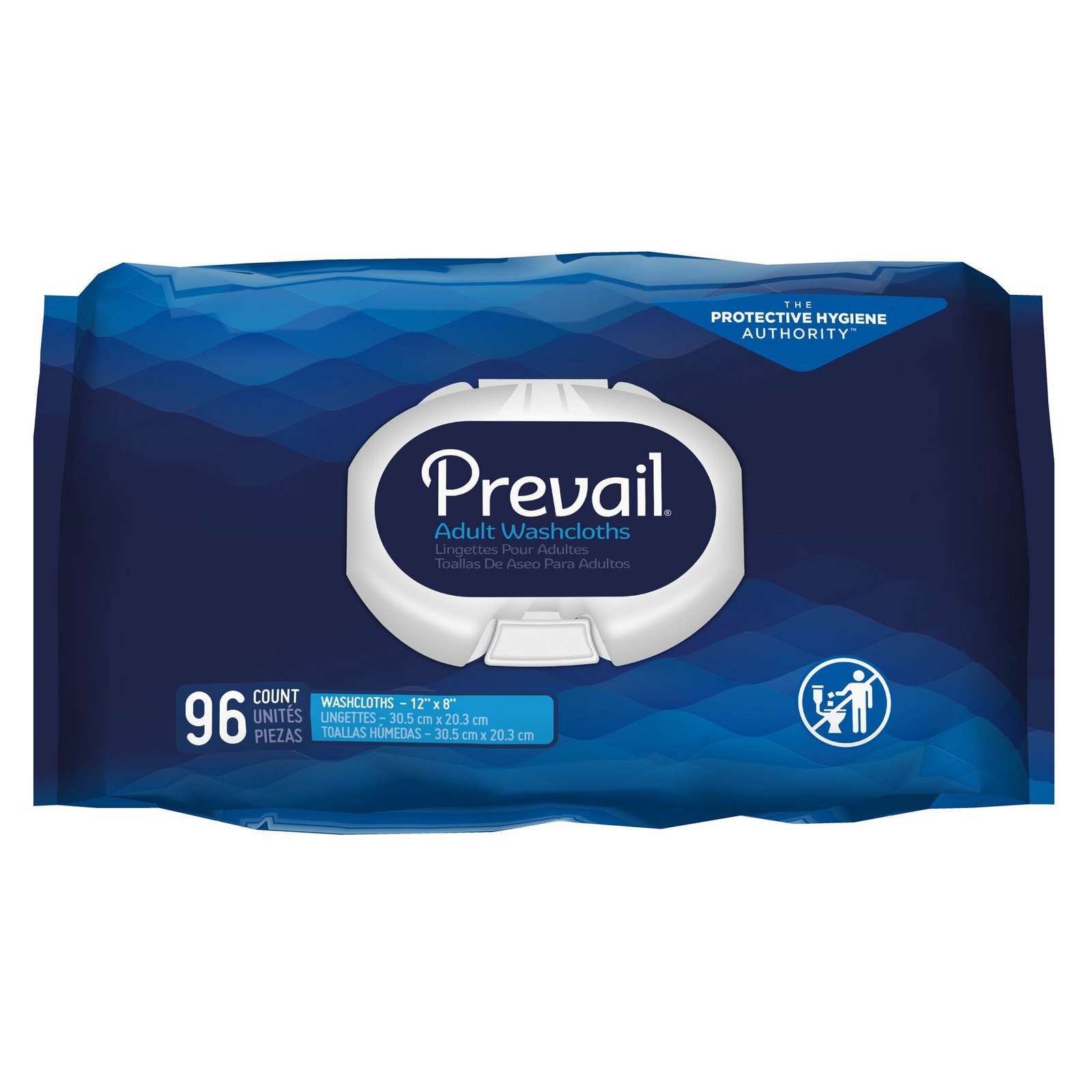 Prevail Adult Wipe or Washcloth 8 x 12" 6 Pack 576 Wipes