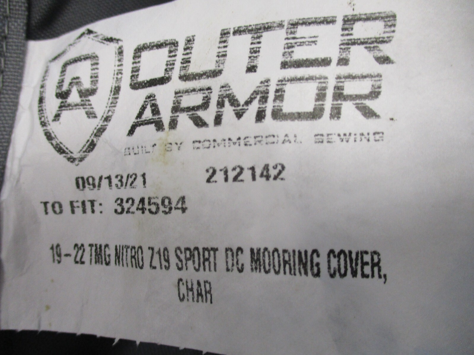 OUTER ARMOR (19-22) NITRO Z19 SPORT DC MOORING COVER GRAY 324594 MARINE BOAT